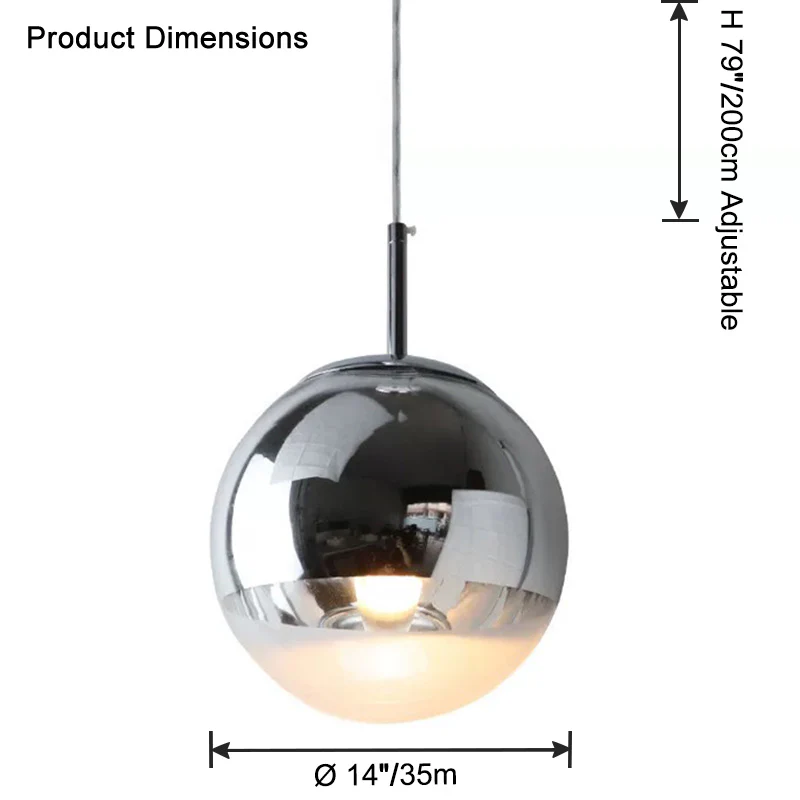 WOMO Gold Chrome Globe Pendant Light-WM2691 - Image 15