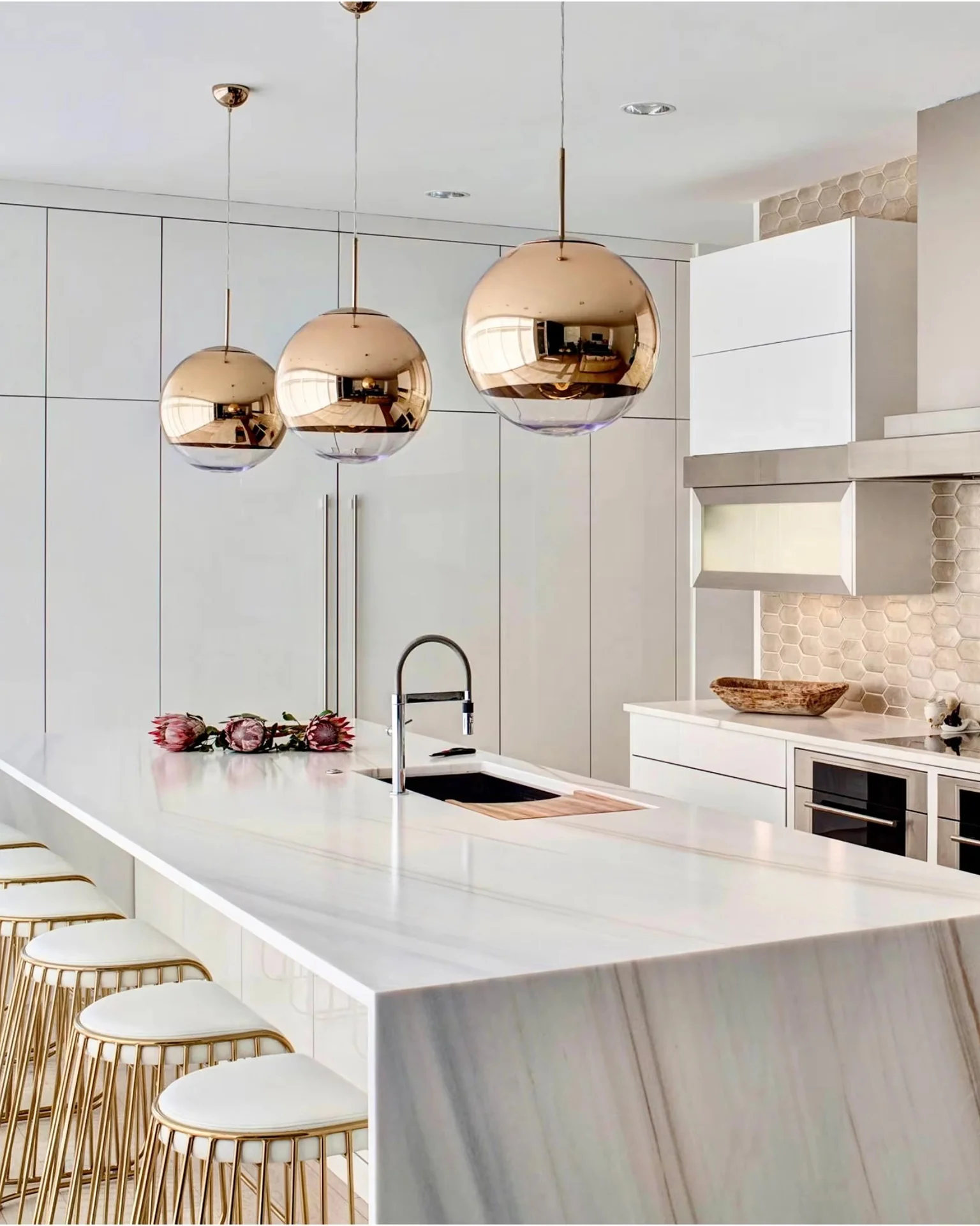 WOMO Gold Chrome Globe Pendant Light-WM2691 - Image 4