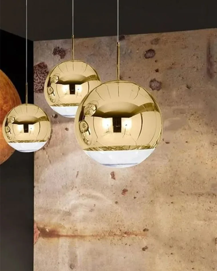 WOMO Gold Chrome Globe Pendant Light-WM2691 - Image 5