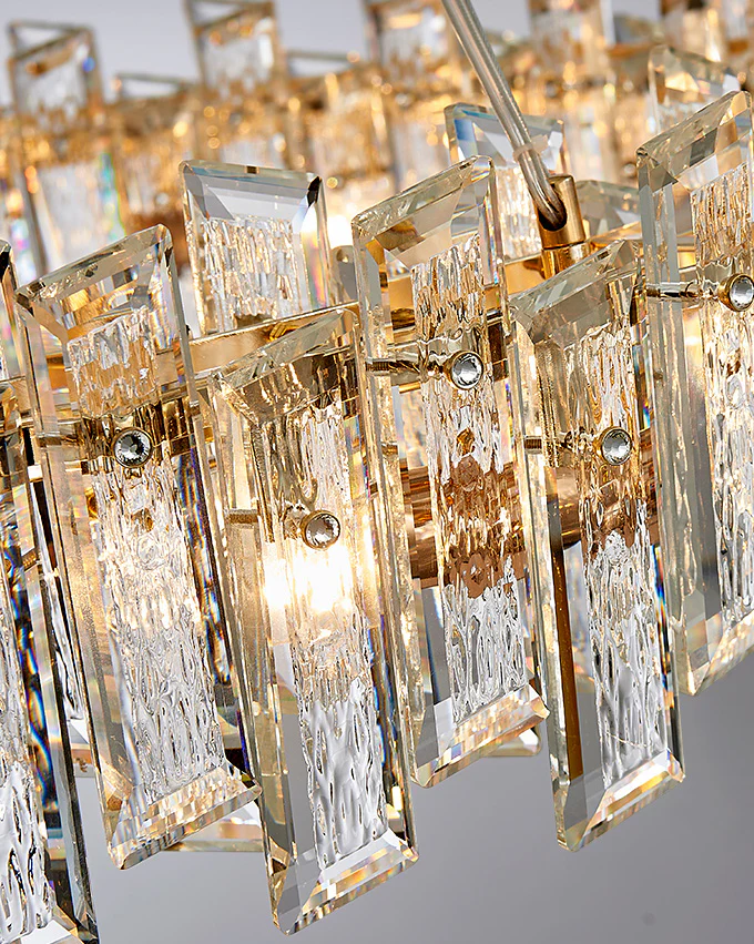 WOMO Gold Crystal Long Oval Chandelier-WM2403 - Image 7
