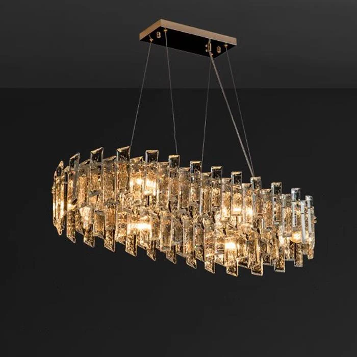 WOMO Gold Crystal Long Oval Chandelier-WM2403 - Image 8