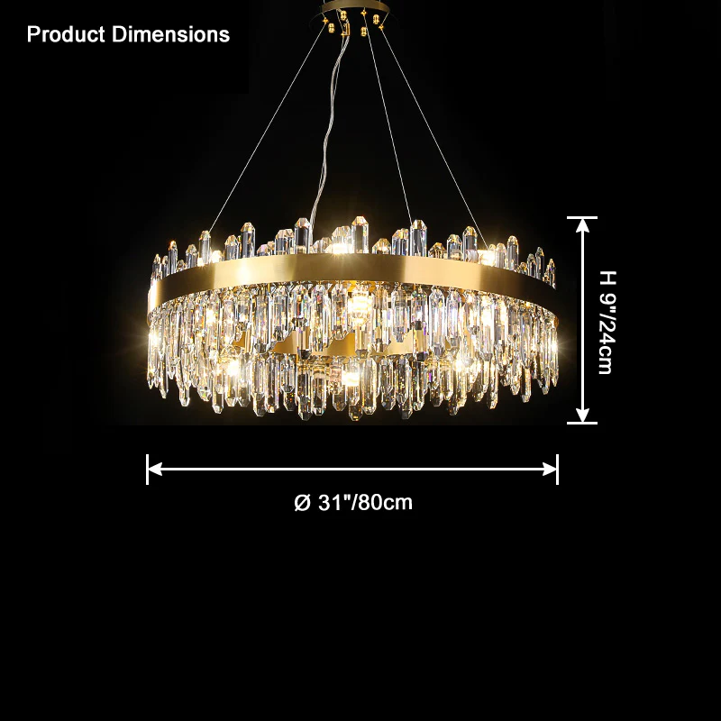WOMO Gold Crystal Round Chandelier-WM2339a - Image 11