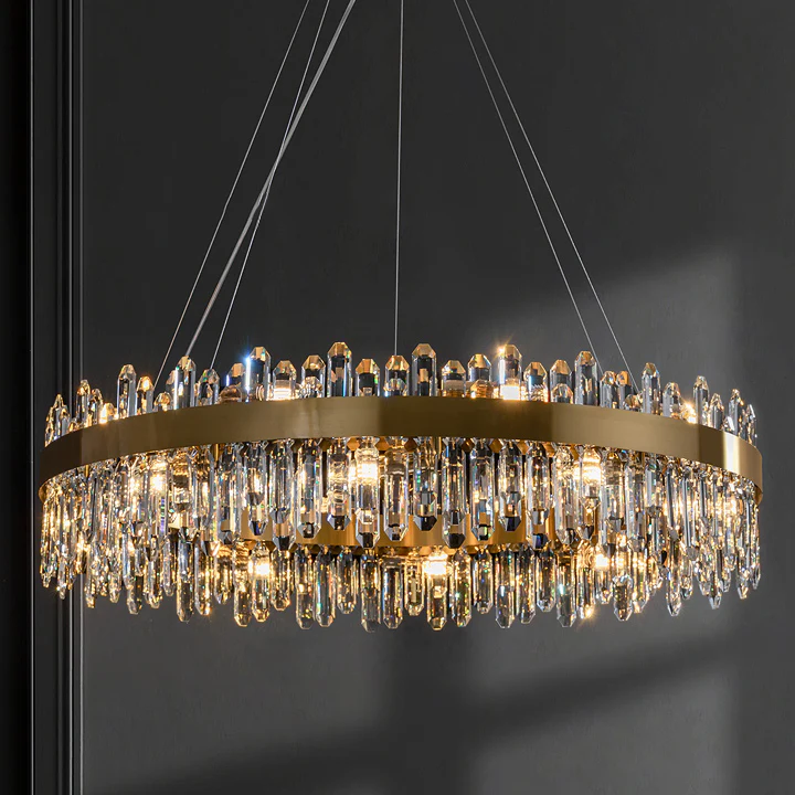 WOMO Gold Crystal Round Chandelier-WM2339a - Image 12