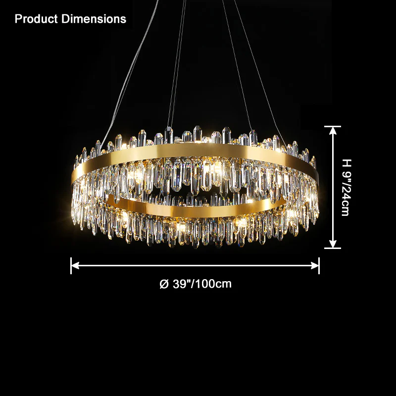 WOMO Gold Crystal Round Chandelier-WM2339a - Image 13