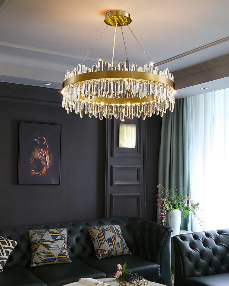WOMO Gold Crystal Round Chandelier-WM2339a - Image 2