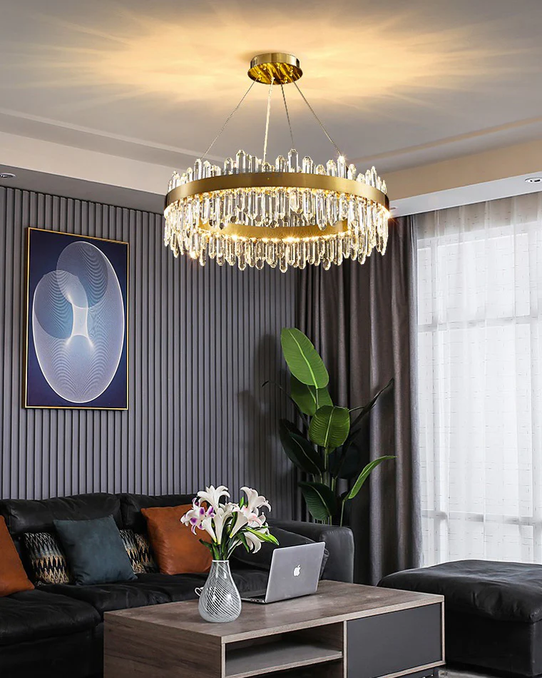WOMO Gold Crystal Round Chandelier-WM2339a - Image 4