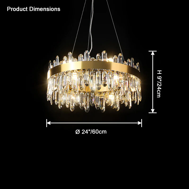 WOMO Gold Crystal Round Chandelier-WM2339a - Image 9