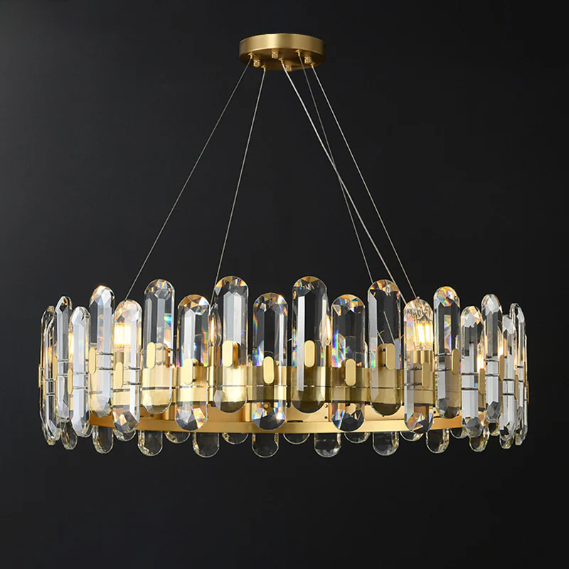 WOMO Gold Crystal Round Chandelier-WM2779 - Image 13