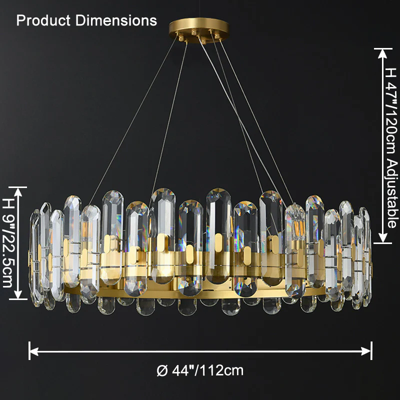 WOMO Gold Crystal Round Chandelier-WM2779 - Image 14