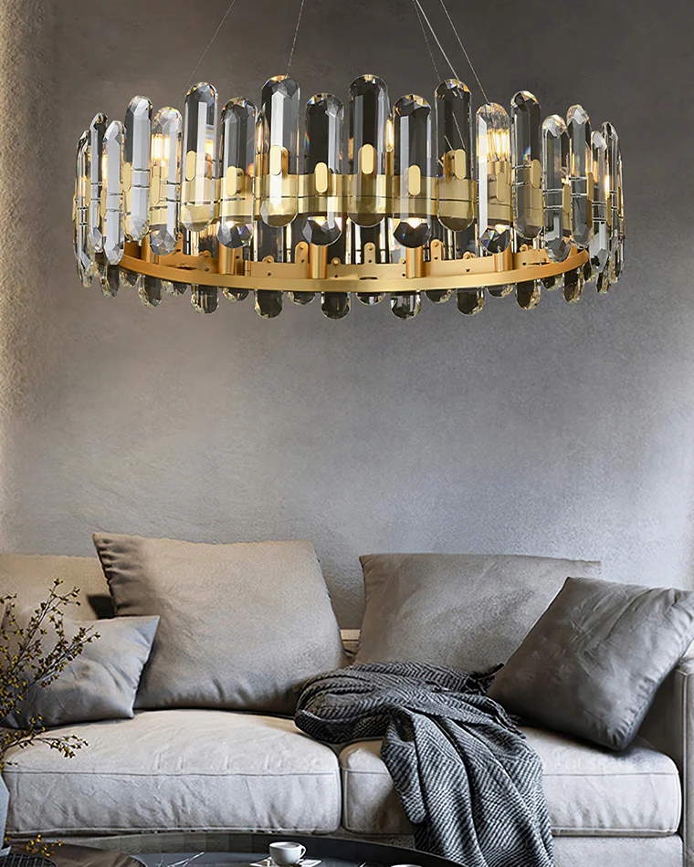 WOMO Gold Crystal Round Chandelier-WM2779 - Image 2