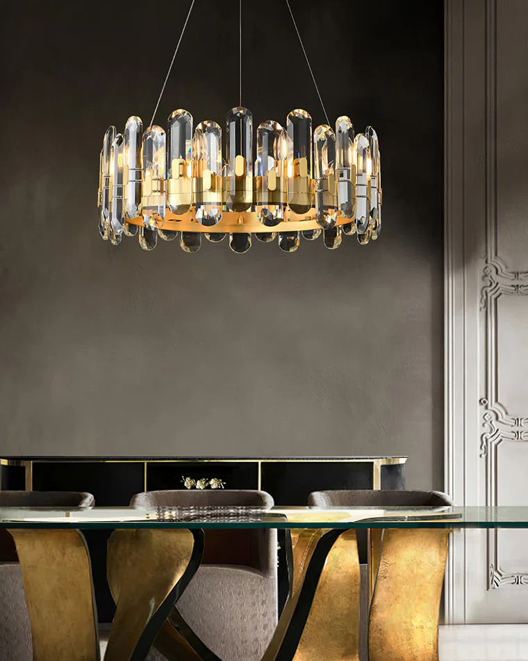 WOMO Gold Crystal Round Chandelier-WM2779 - Image 3