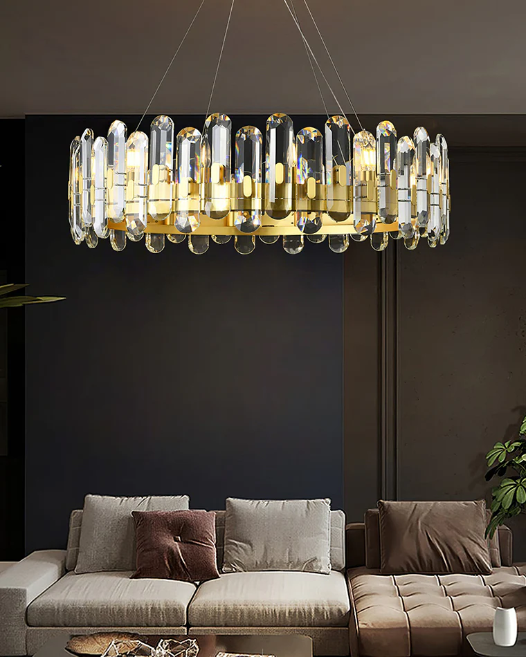 WOMO Gold Crystal Round Chandelier-WM2779 - Image 4