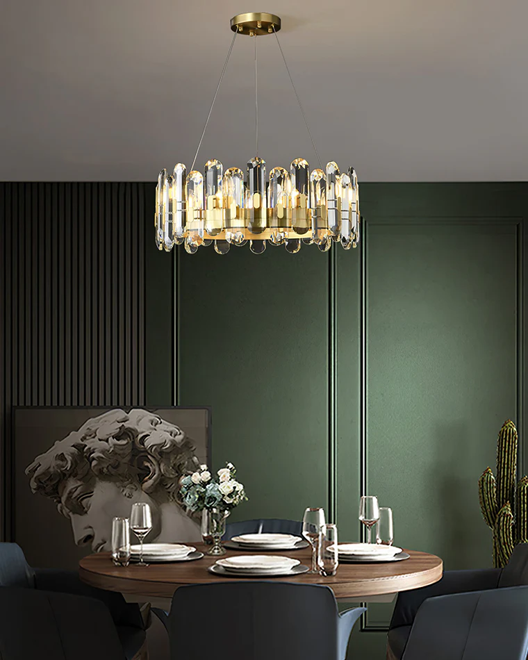 WOMO Gold Crystal Round Chandelier-WM2779 - Image 5