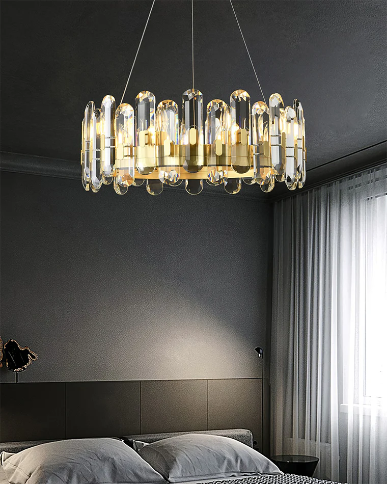 WOMO Gold Crystal Round Chandelier-WM2779 - Image 6