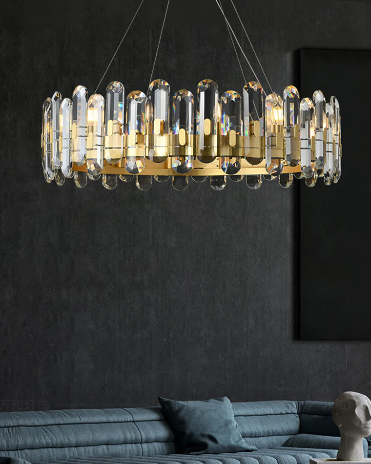 WOMO Gold Crystal Round Chandelier-WM2779 - Image 7