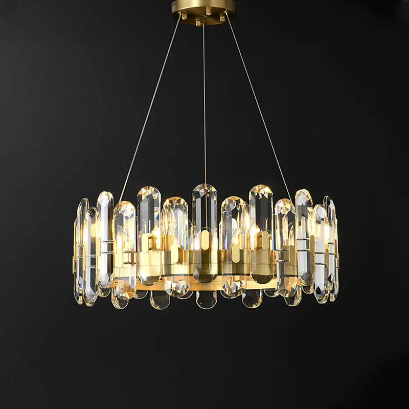 WOMO Gold Crystal Round Chandelier-WM2779 - Image 9