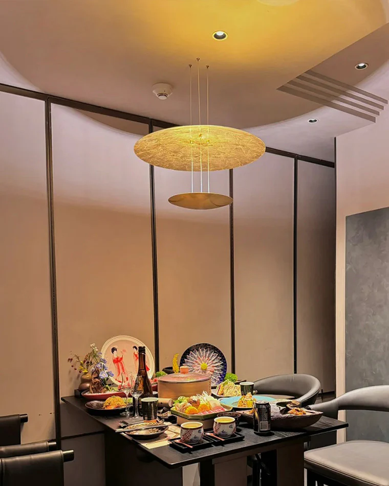 WOMO Gold Disc Pendant Light-WM2476 - Image 4