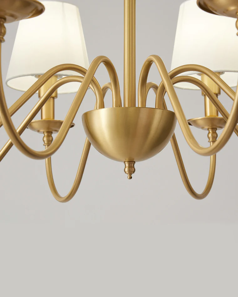 WOMO Gold Fabric Shaded Chandelier-WM2951 - Image 12