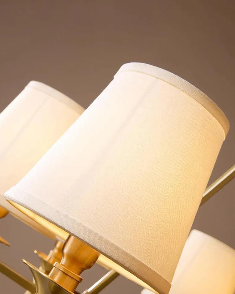 WOMO Gold Fabric Shaded Chandelier-WM2951 - Image 14