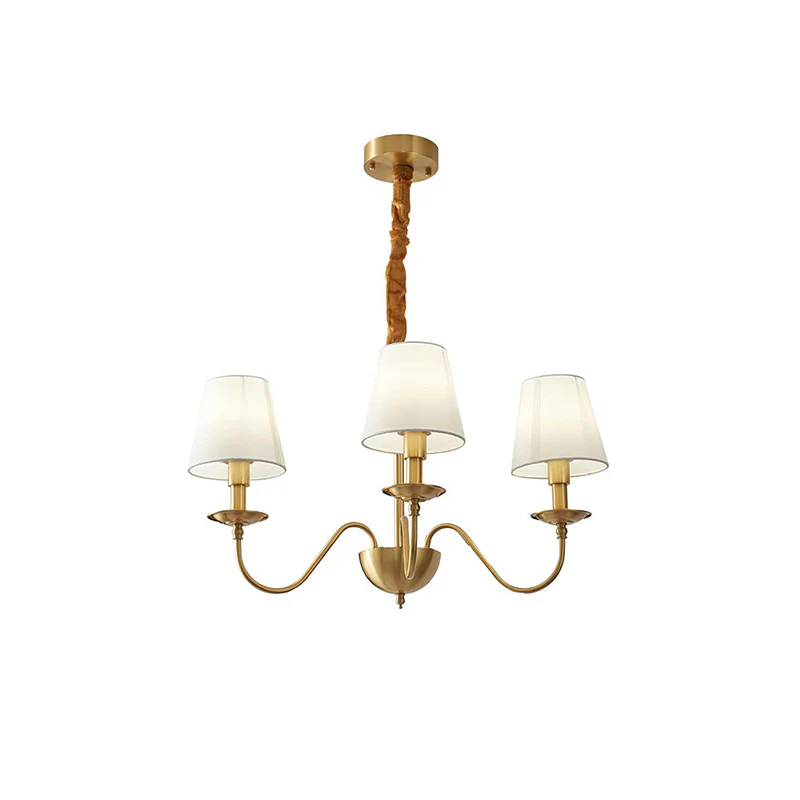 WOMO Gold Fabric Shaded Chandelier-WM2951 - Image 15
