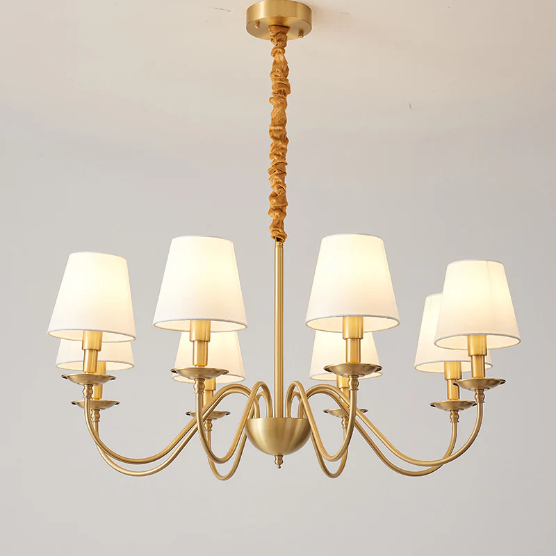 WOMO Gold Fabric Shaded Chandelier-WM2951 - Image 19