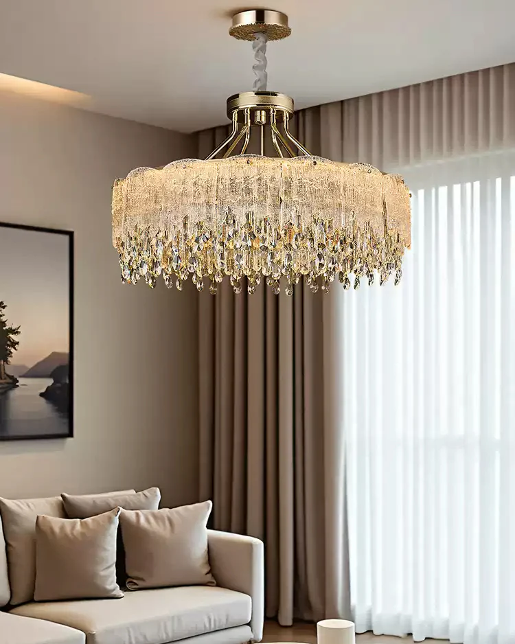 WOMO Gold Fringe Crystal Chandelier-WM3028 - Image 4