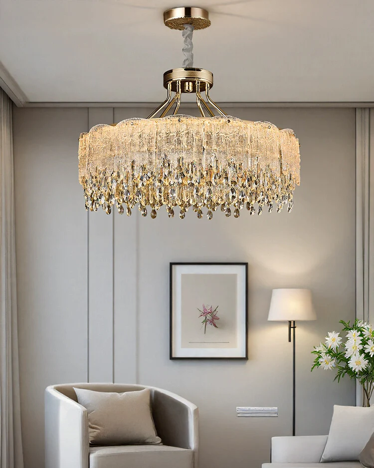 WOMO Gold Fringe Crystal Chandelier-WM3028 - Image 5