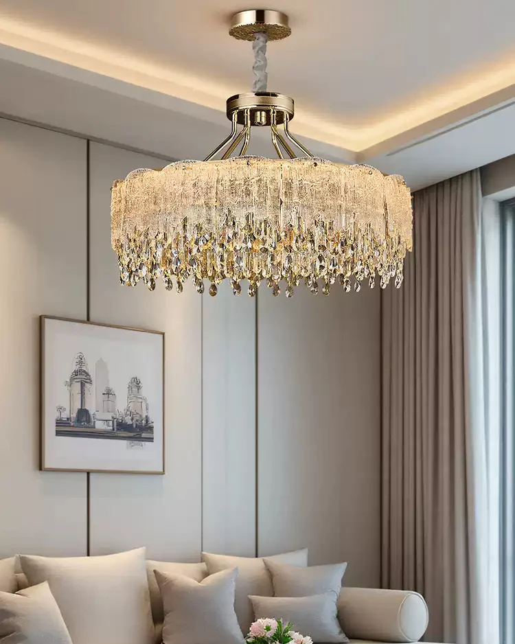 WOMO Gold Fringe Crystal Chandelier-WM3028 - Image 6