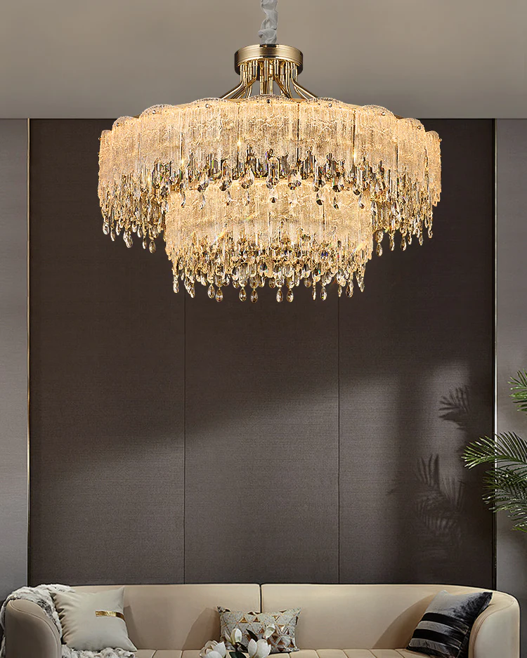 WOMO Gold Fringe Crystal Chandelier-WM3028 - Image 7