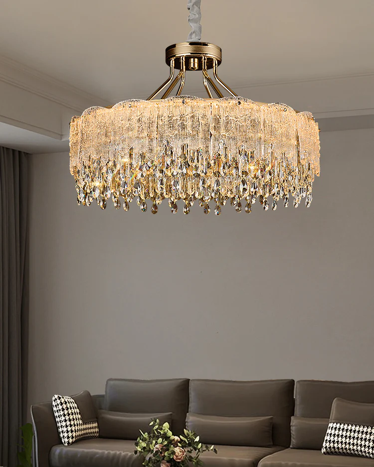WOMO Gold Fringe Crystal Chandelier-WM3028 - Image 8