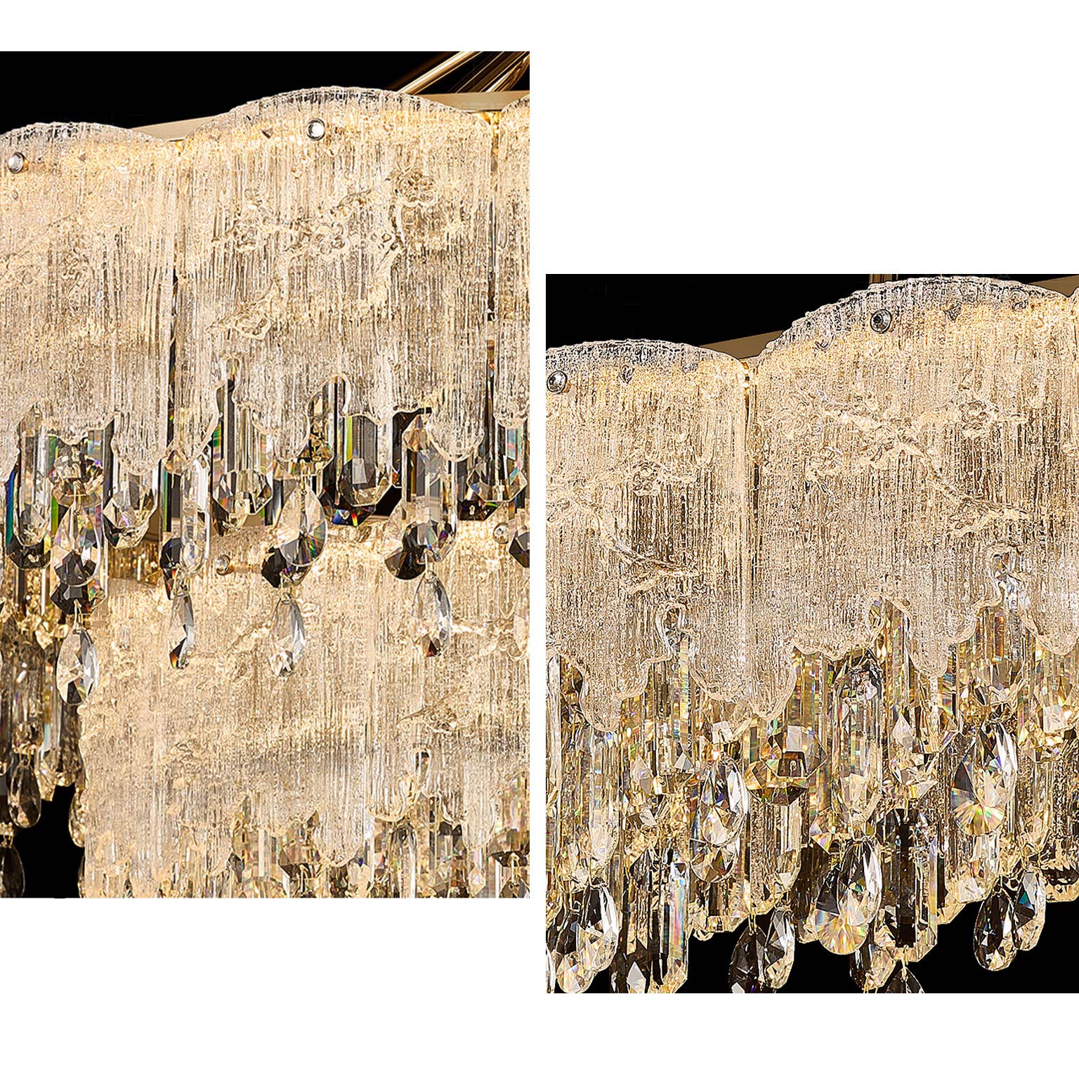 WOMO Gold Fringe Crystal Chandelier-WM3028 - Image 9