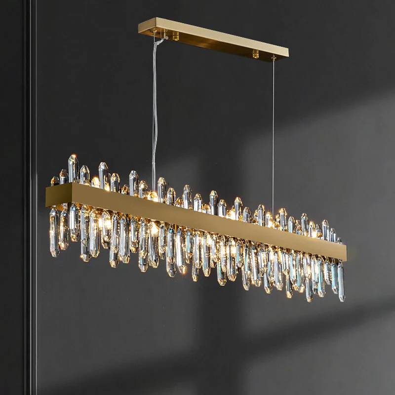 WOMO Gold Long Oval Crystal Chandelier-WM2339b - Image 10