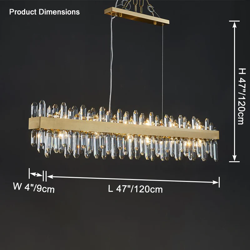 WOMO Gold Long Oval Crystal Chandelier-WM2339b - Image 11
