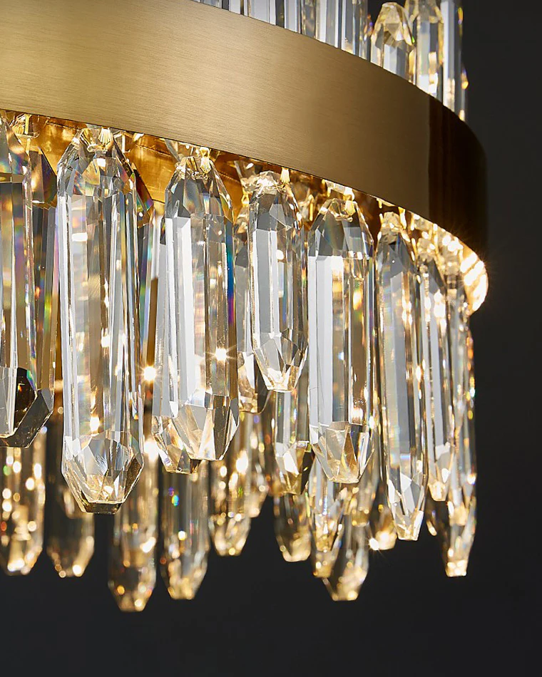WOMO Gold Long Oval Crystal Chandelier-WM2339b - Image 6