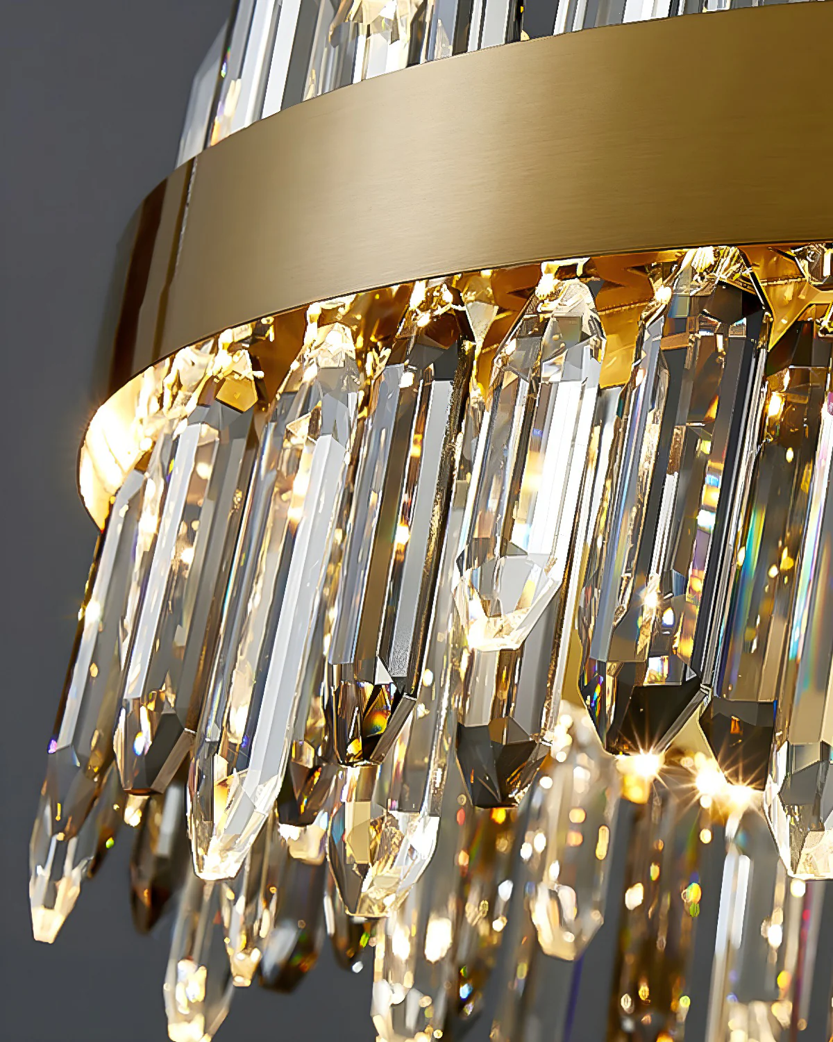 WOMO Gold Long Oval Crystal Chandelier-WM2339b - Image 7