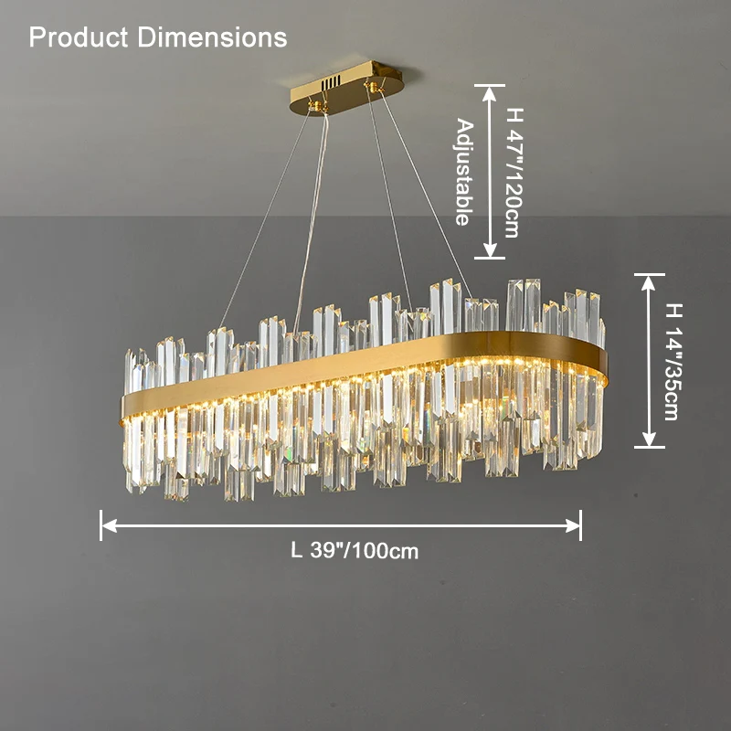 WOMO Gold Oval Crystal Chandelier-WM2566 - Image 10
