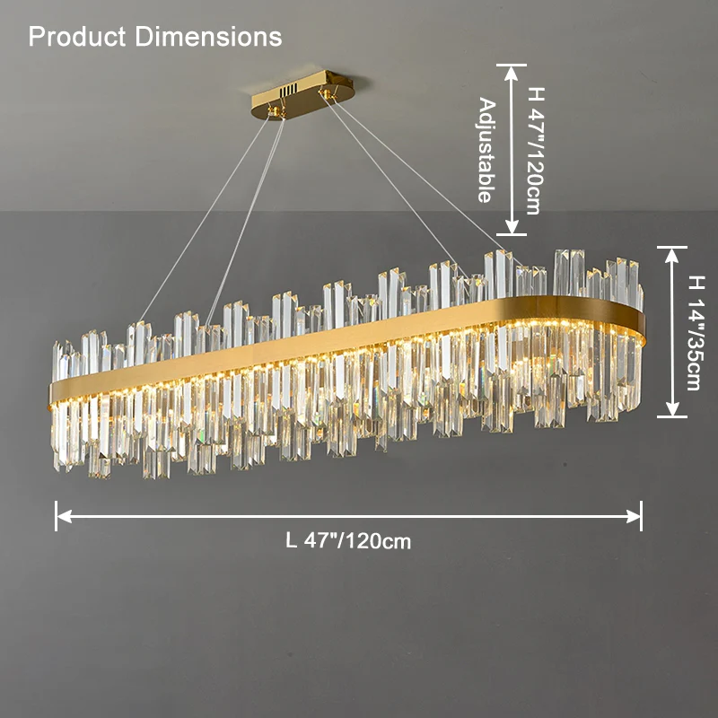 WOMO Gold Oval Crystal Chandelier-WM2566 - Image 12