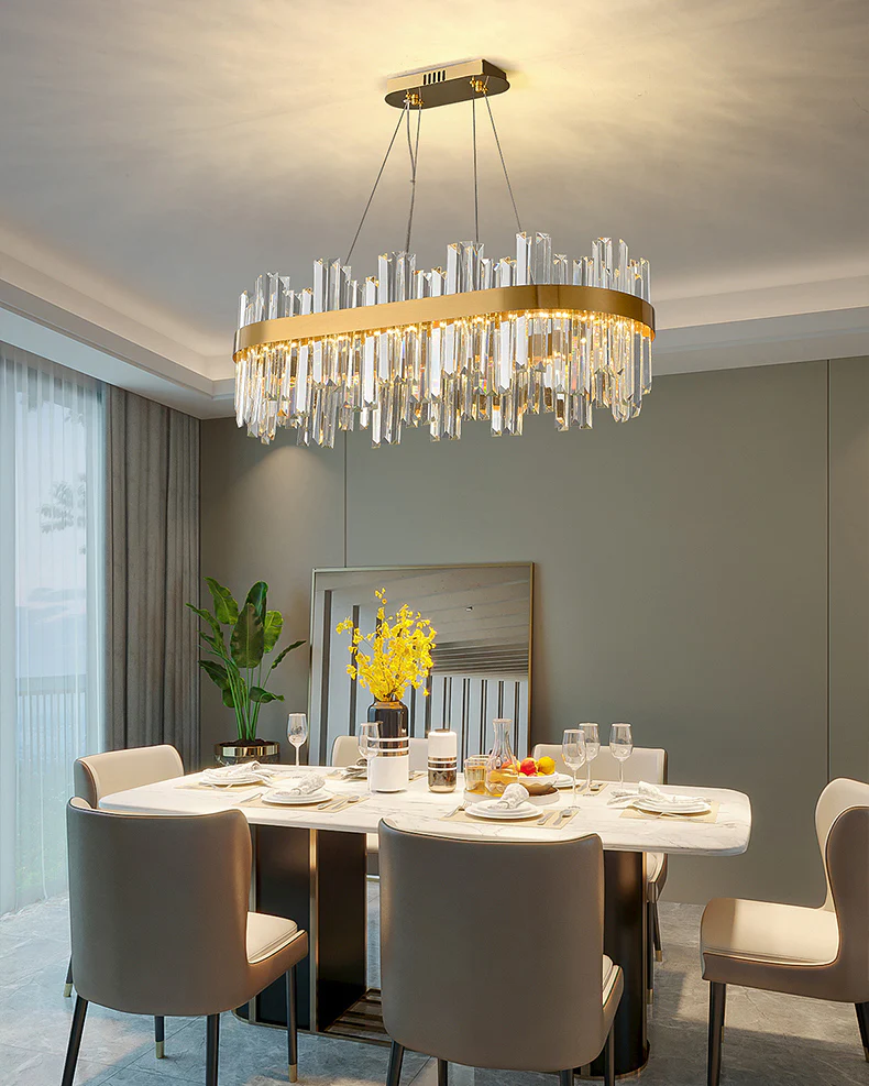 WOMO Gold Oval Crystal Chandelier-WM2566 - Image 2