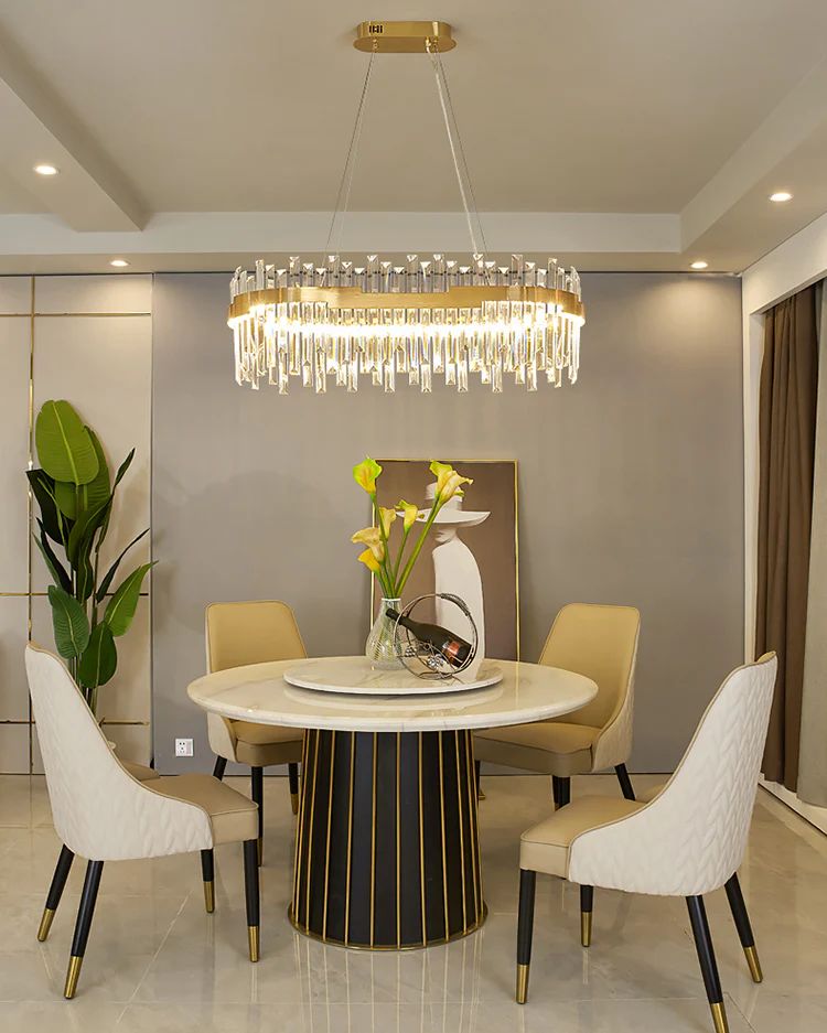 WOMO Gold Oval Crystal Chandelier-WM2566 - Image 3