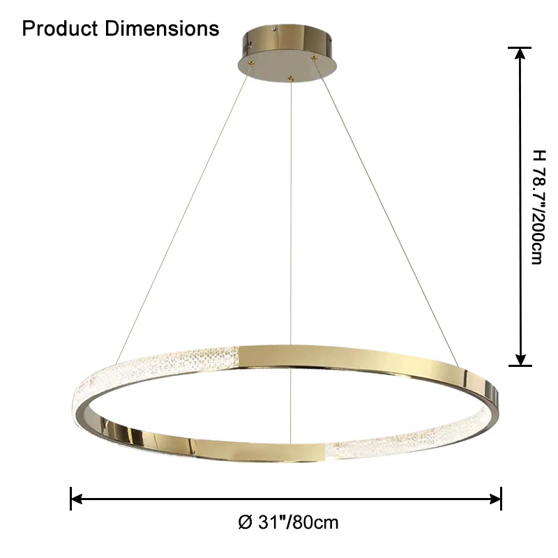 WOMO Gold Ring Led Chandelier-WM2795 - Image 11