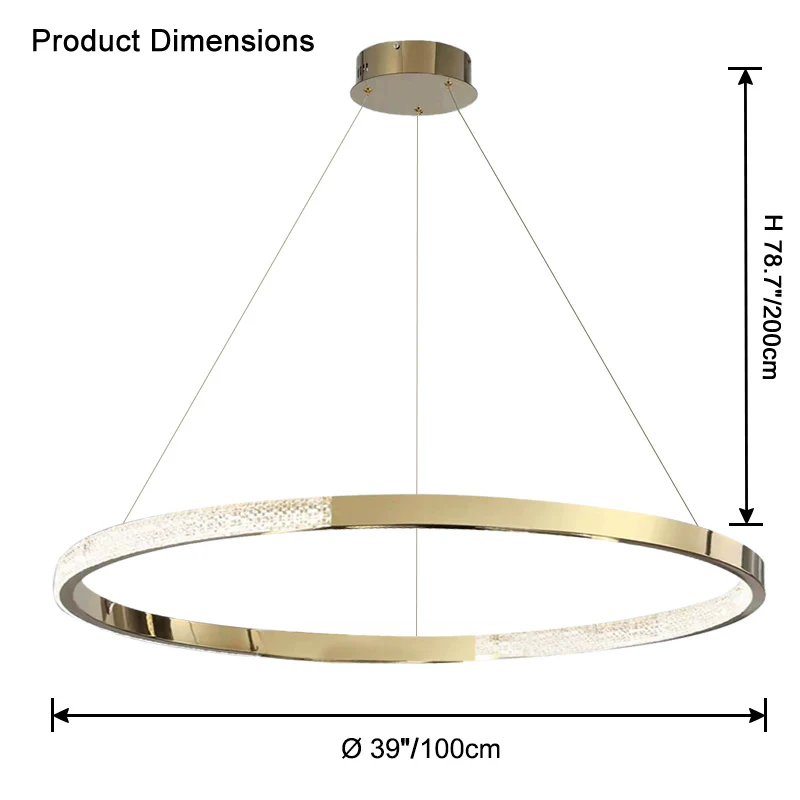 WOMO Gold Ring Led Chandelier-WM2795 - Image 13