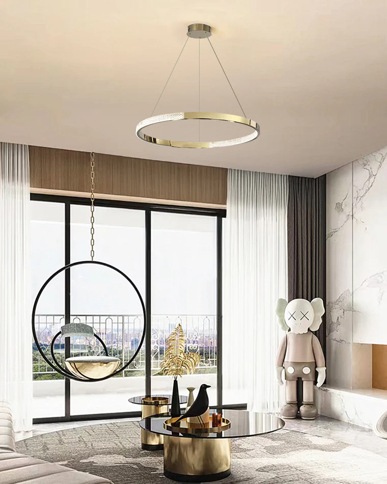 WOMO Gold Ring Led Chandelier-WM2795 - Image 4