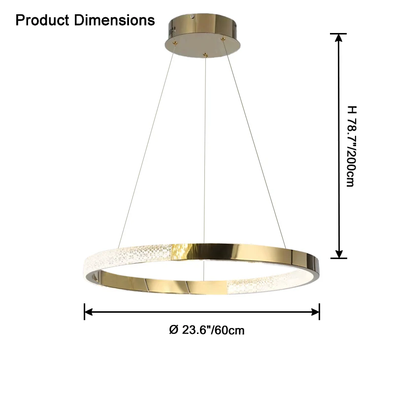 WOMO Gold Ring Led Chandelier-WM2795 - Image 7