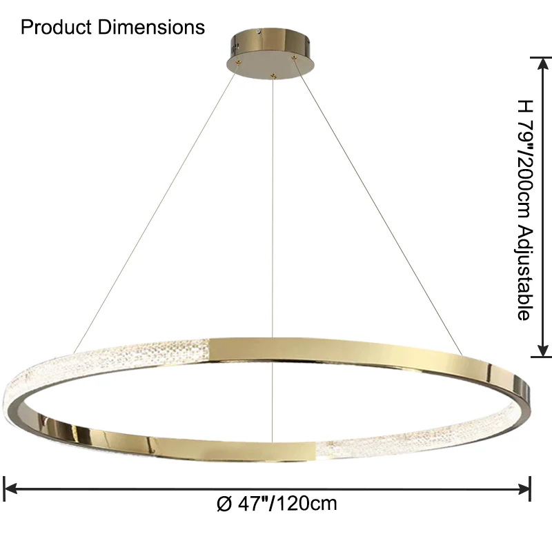 WOMO Gold Ring Led Chandelier-WM2795 - Image 9