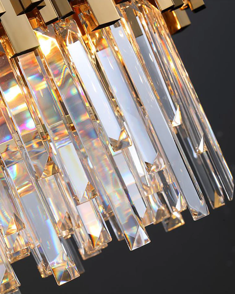 WOMO Gold Round Crystal Prism Chandelier-WM2185a - Image 12