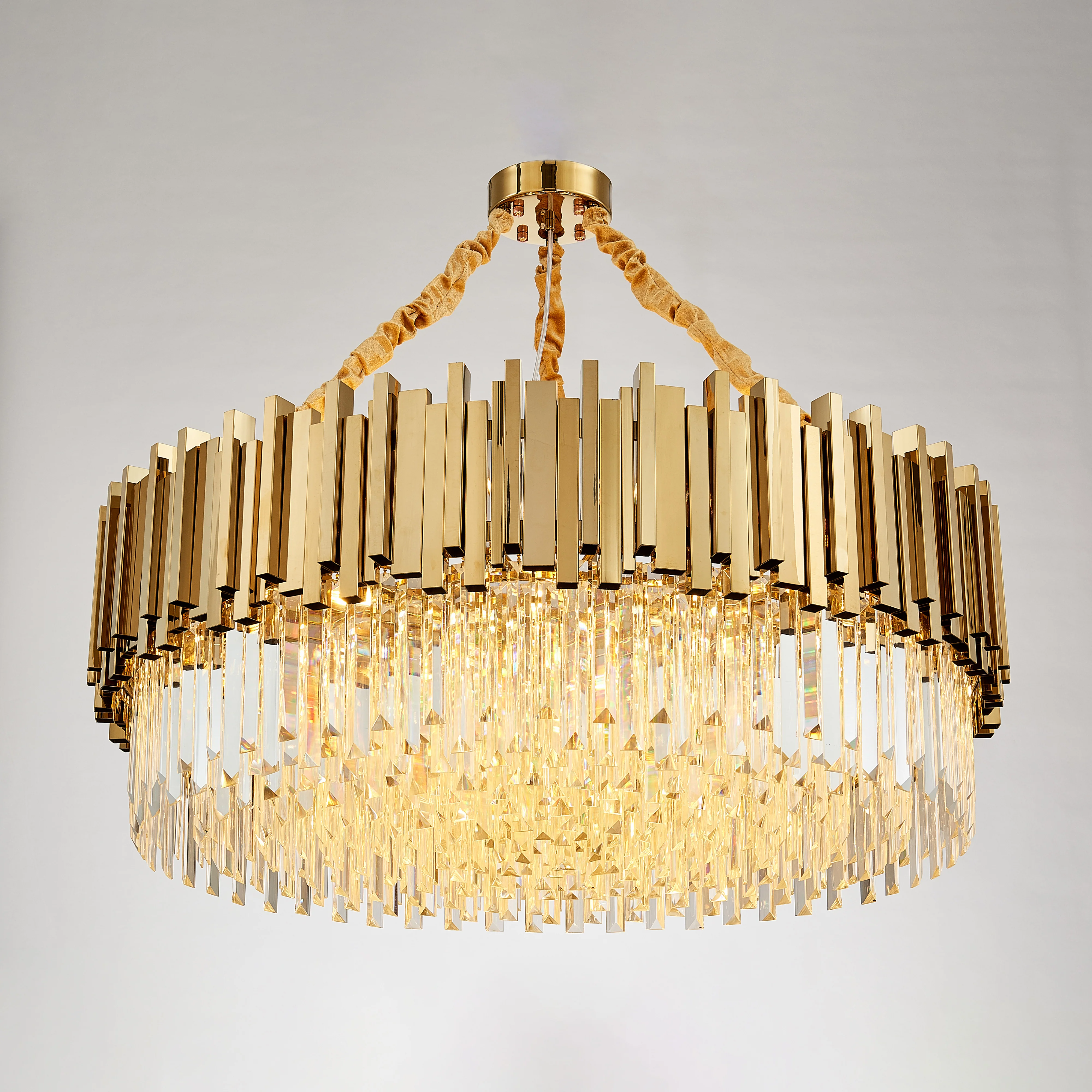 WOMO Gold Round Crystal Prism Chandelier-WM2185a - Image 17