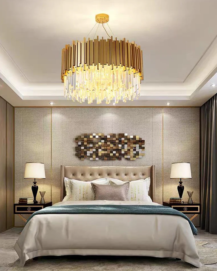 WOMO Gold Round Crystal Prism Chandelier-WM2185a - Image 5