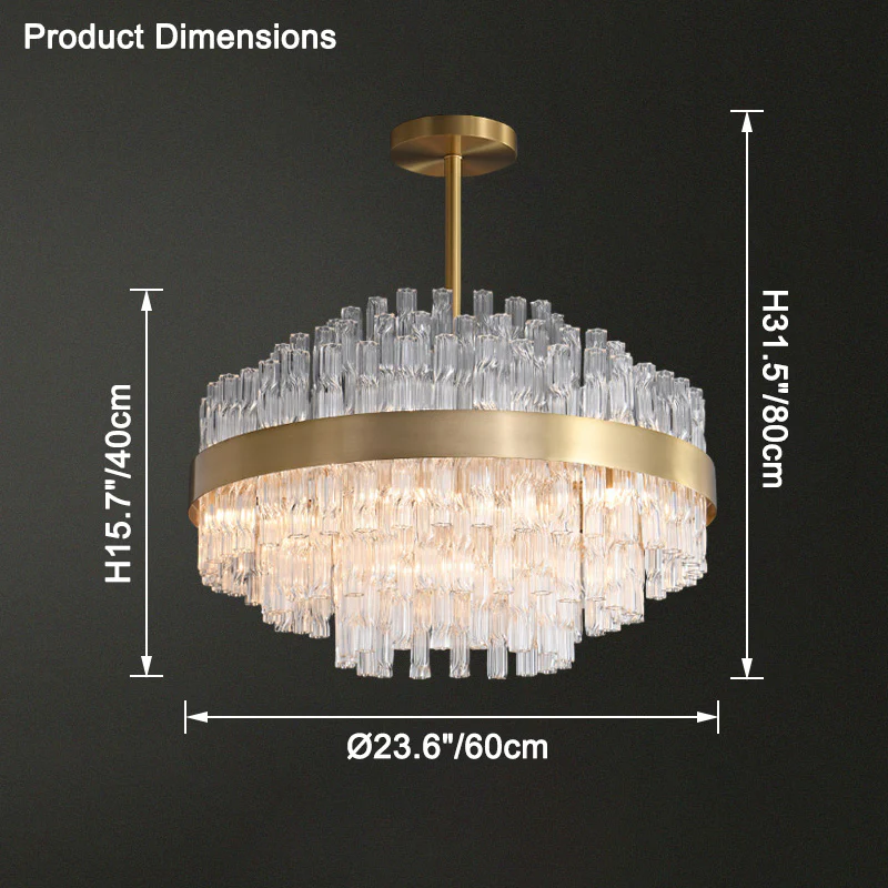 WOMO Gold Round Crystal Chandelier-WM2547 - Image 14