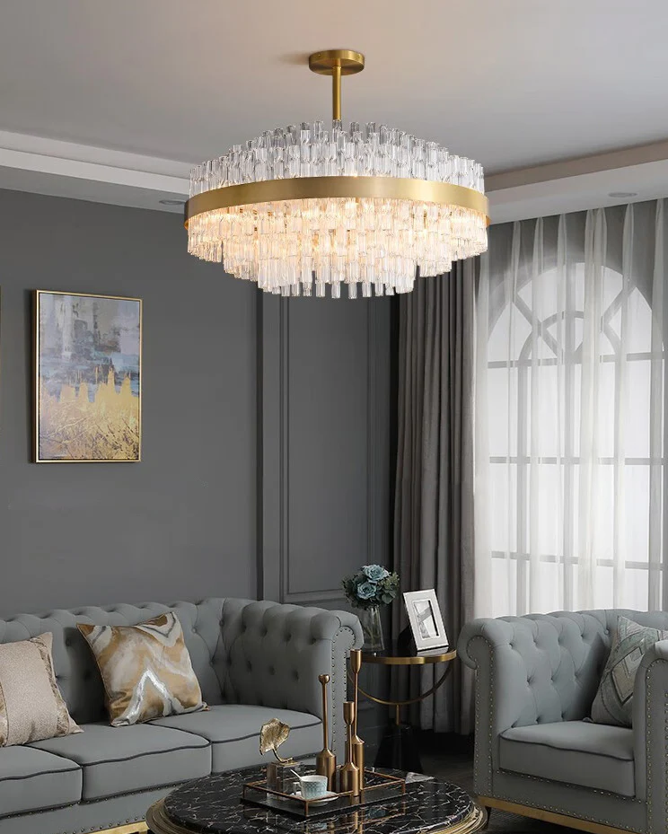 WOMO Gold Round Crystal Chandelier-WM2547 - Image 2