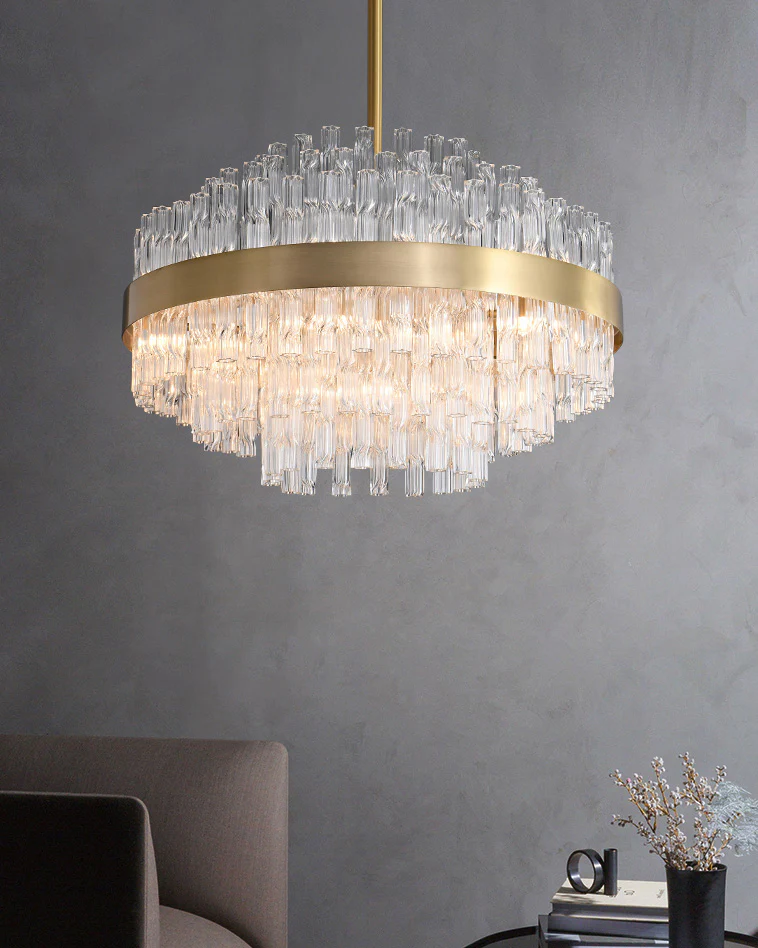 WOMO Gold Round Crystal Chandelier-WM2547 - Image 5
